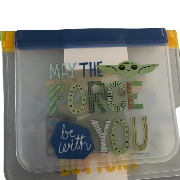 Star Wars The Mandalorian Yoda 4PK of Reusable Snack Bags NWT - Picture 3 of 6